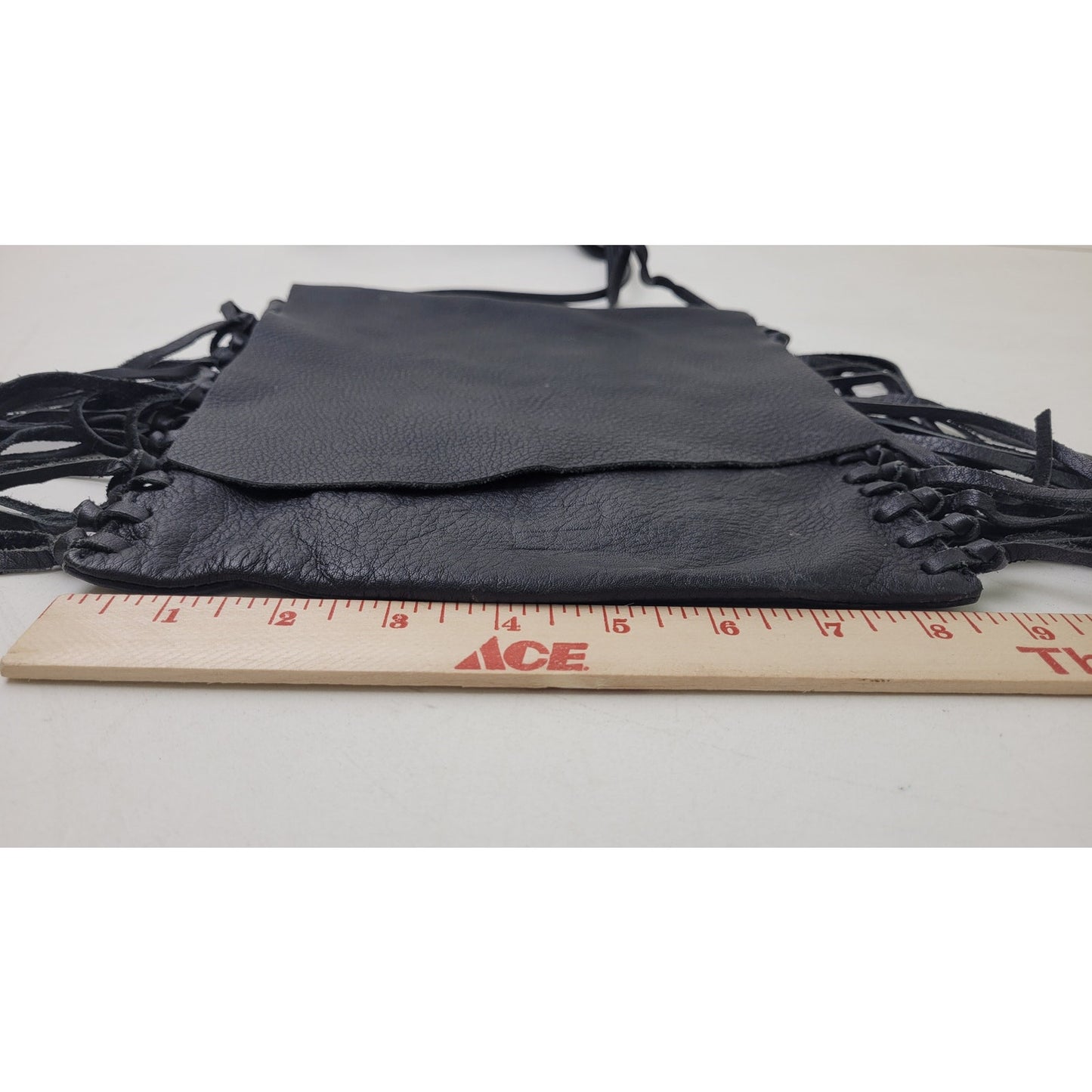 Hobo Black Leather Fringe Foldover Crossbody Purse Boho Western Style