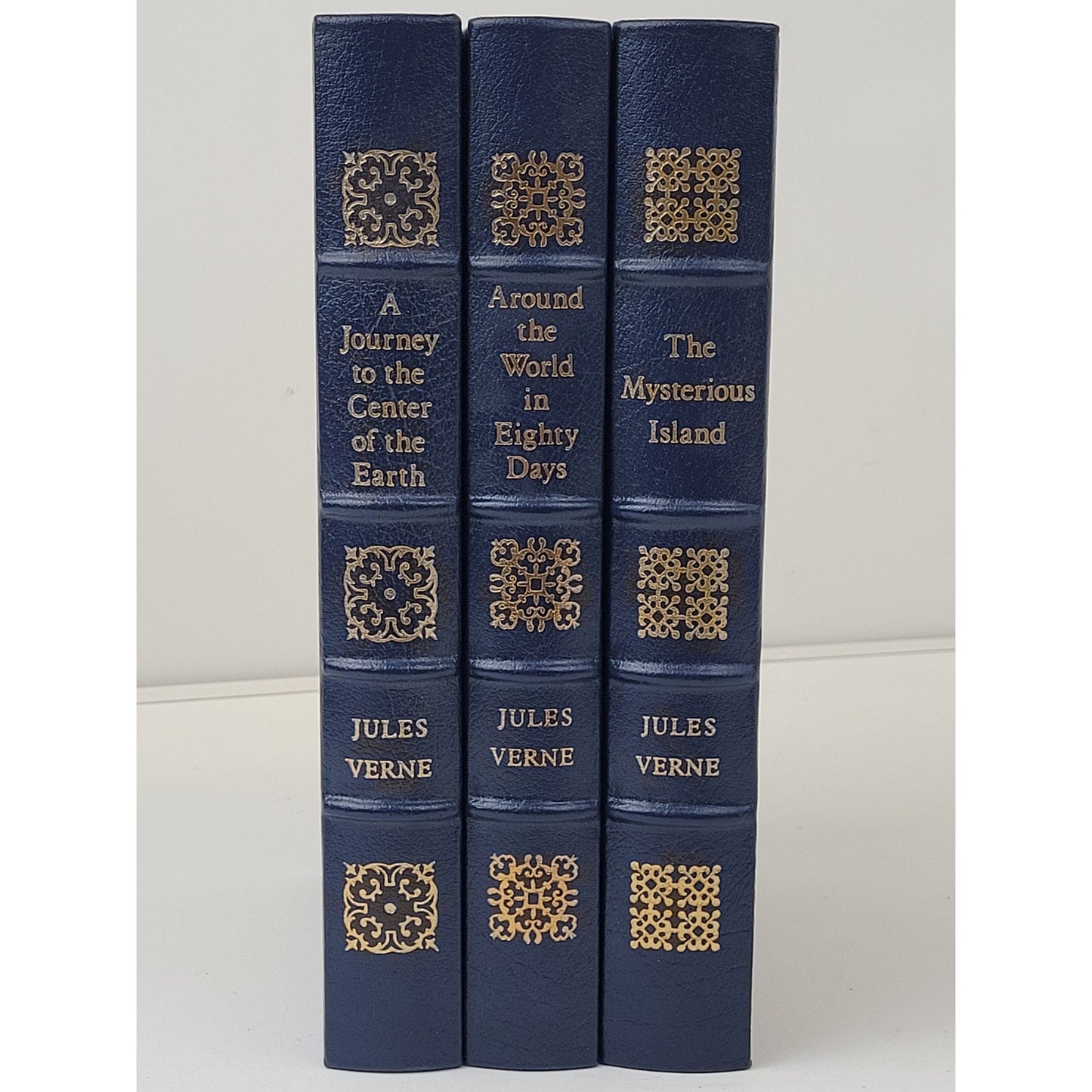 Jules Verne Book Set - Easton Press Leatherbound - Journey/Around/Island