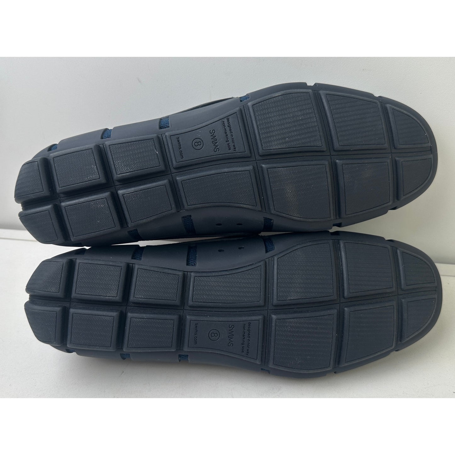 Swims Navy Blue Mesh & Rubber Penny Loafers Water Shoes Men's Sz 8