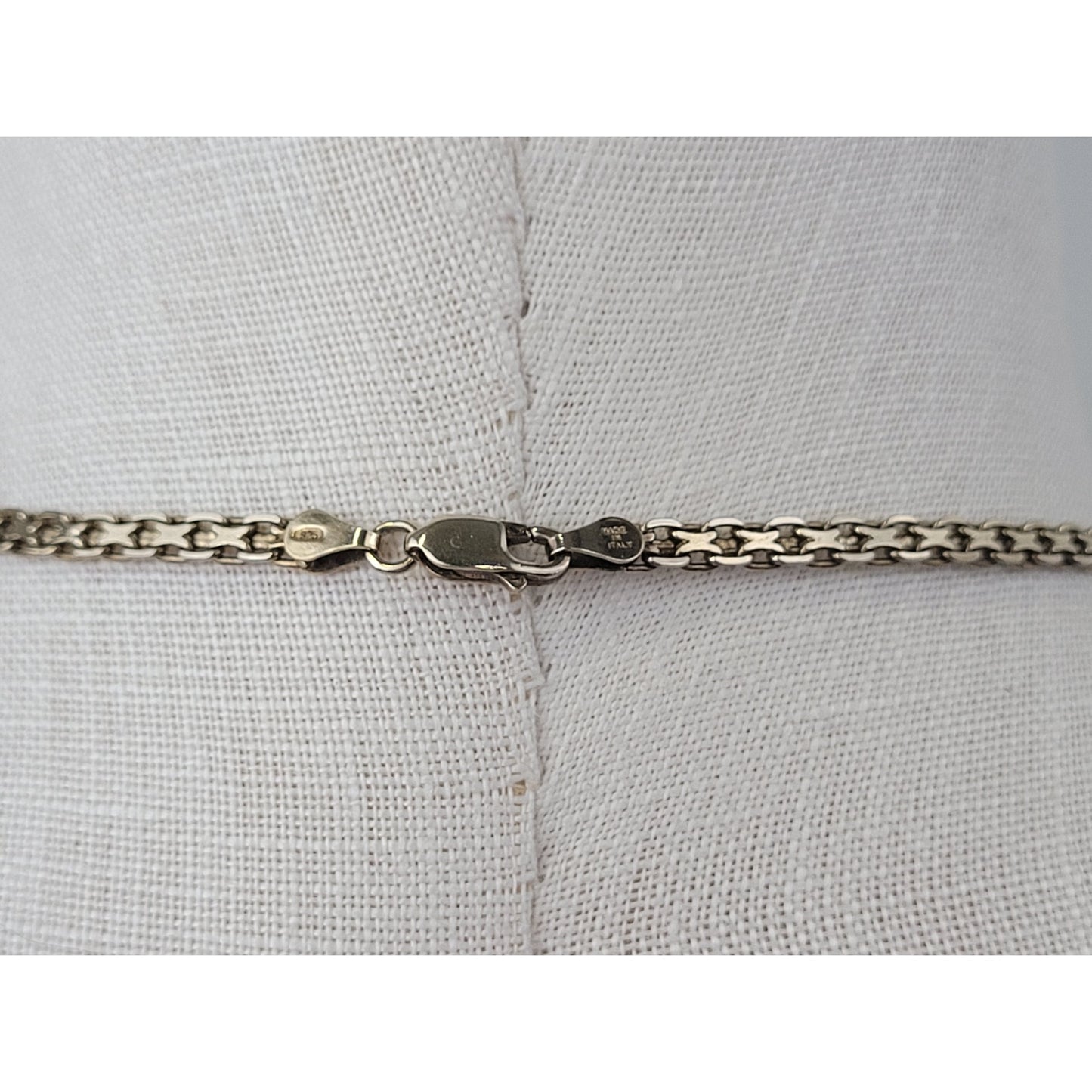 Gold Plated 925 Sterling Silver Sparkling Rhinestone Necklace Made in Italy