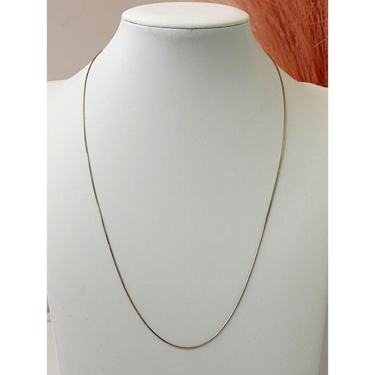 14K Solid Yellow Gold Box Link 18" Chain Made in Italy | 1 gram