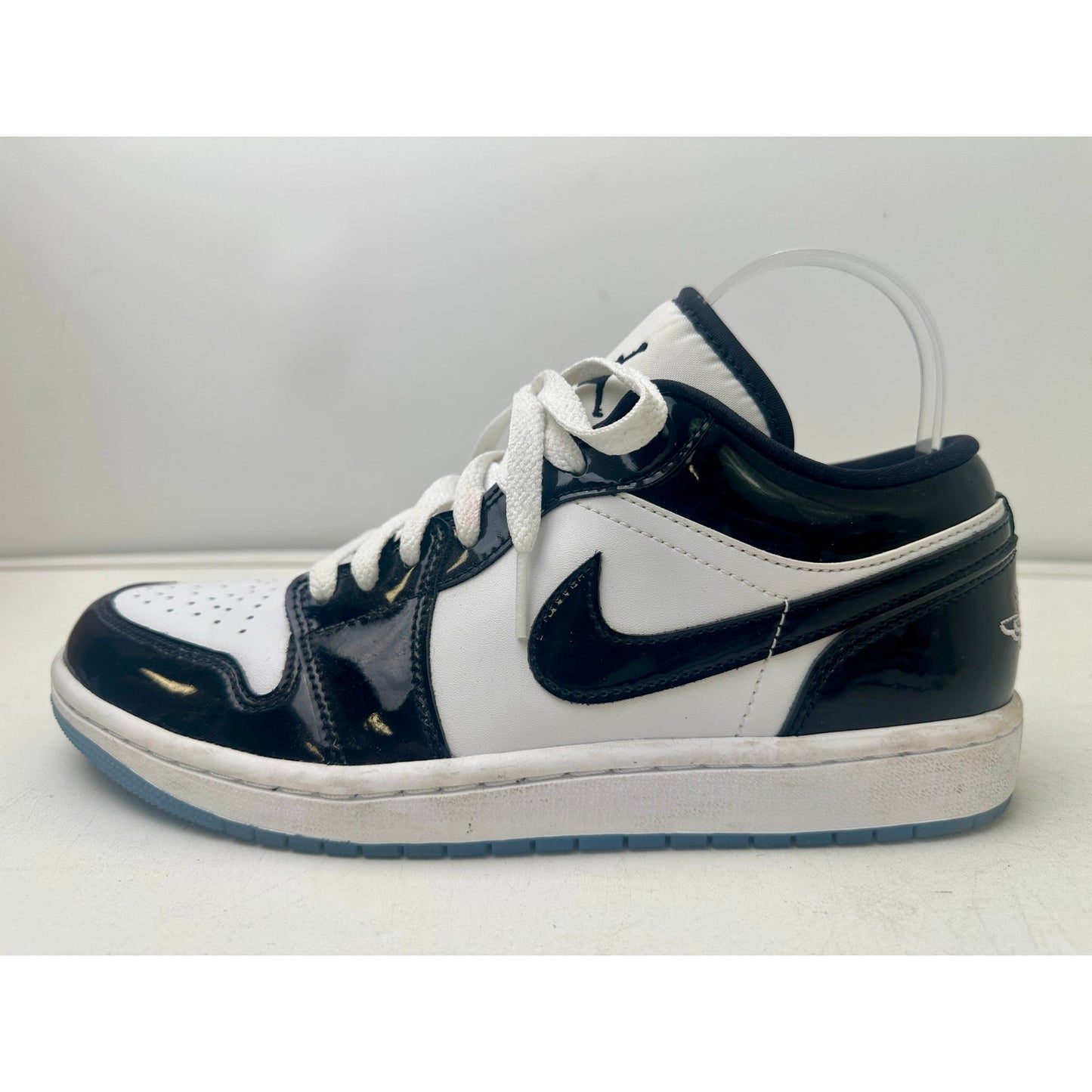 Jordan 1 Low SE Concord Black/White Patent Sneakers Men's Sz 8