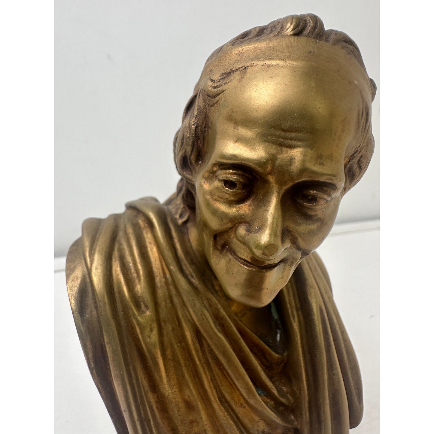 19th-Century Bronze Bust of Voltaire After Jean-Antoine Houdon by Bellair & Co Berlin