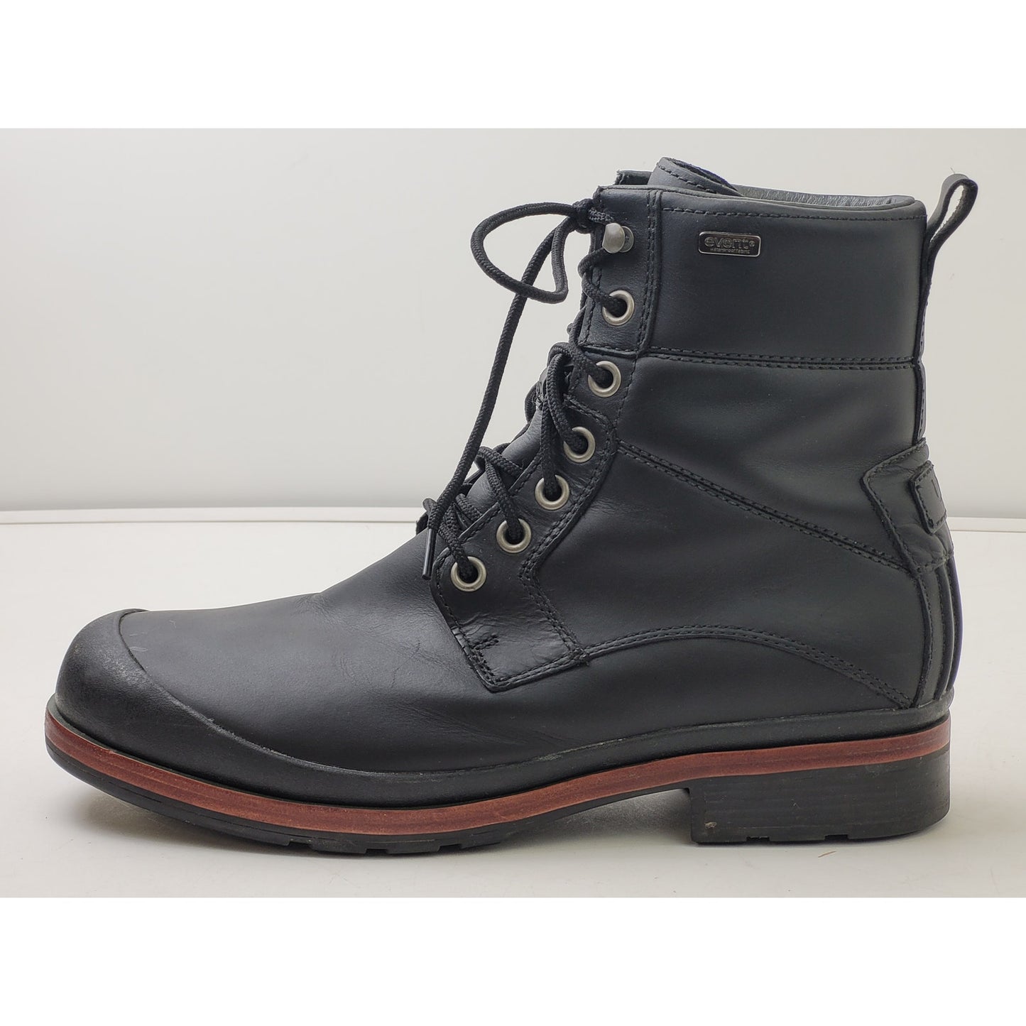 UGG Black Waterproof Leather Combat Boots Round Toe Men's Sz 12 EUC