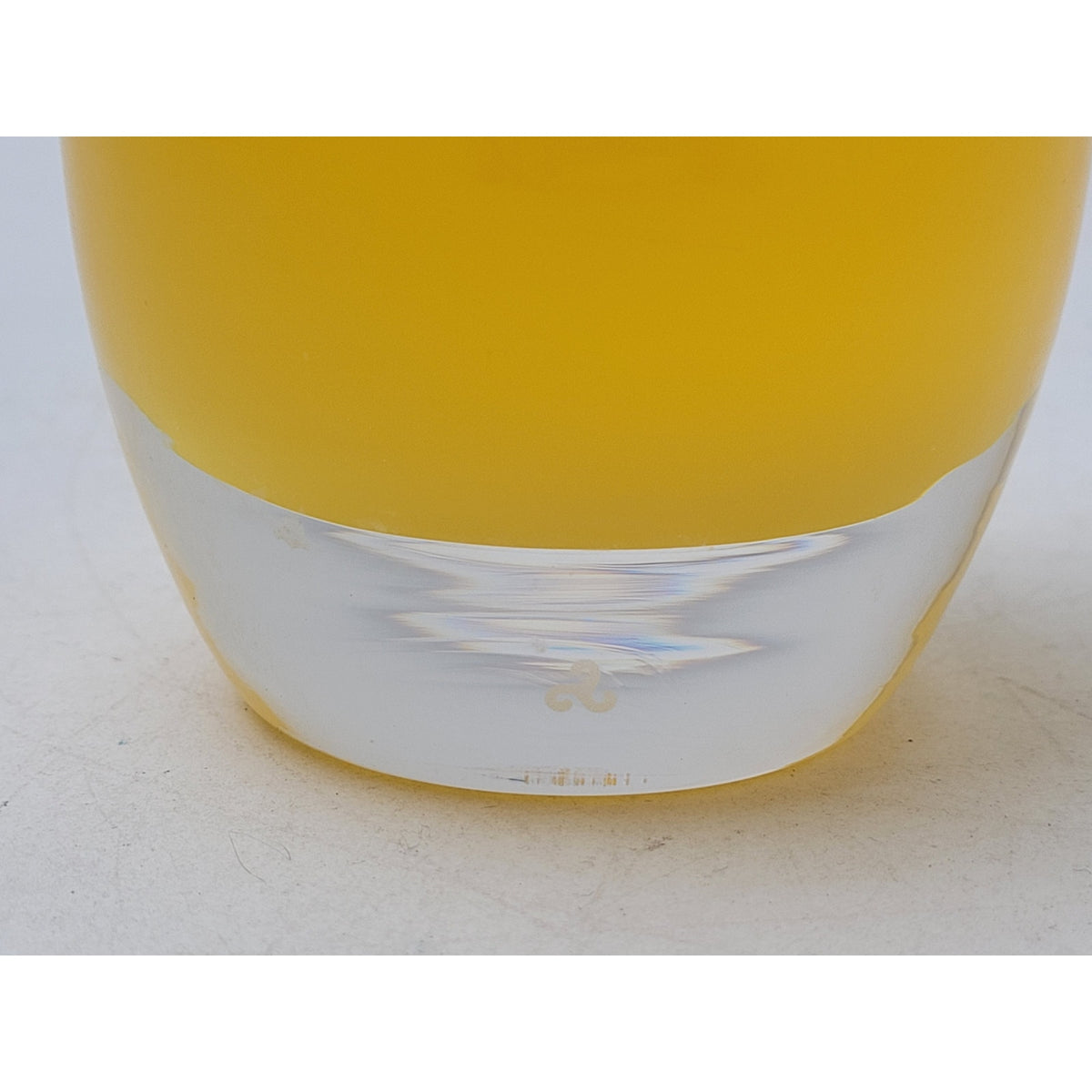 glassybaby "Daffodil" Sunny Yellow Glass Votive Candle Holder w Tag