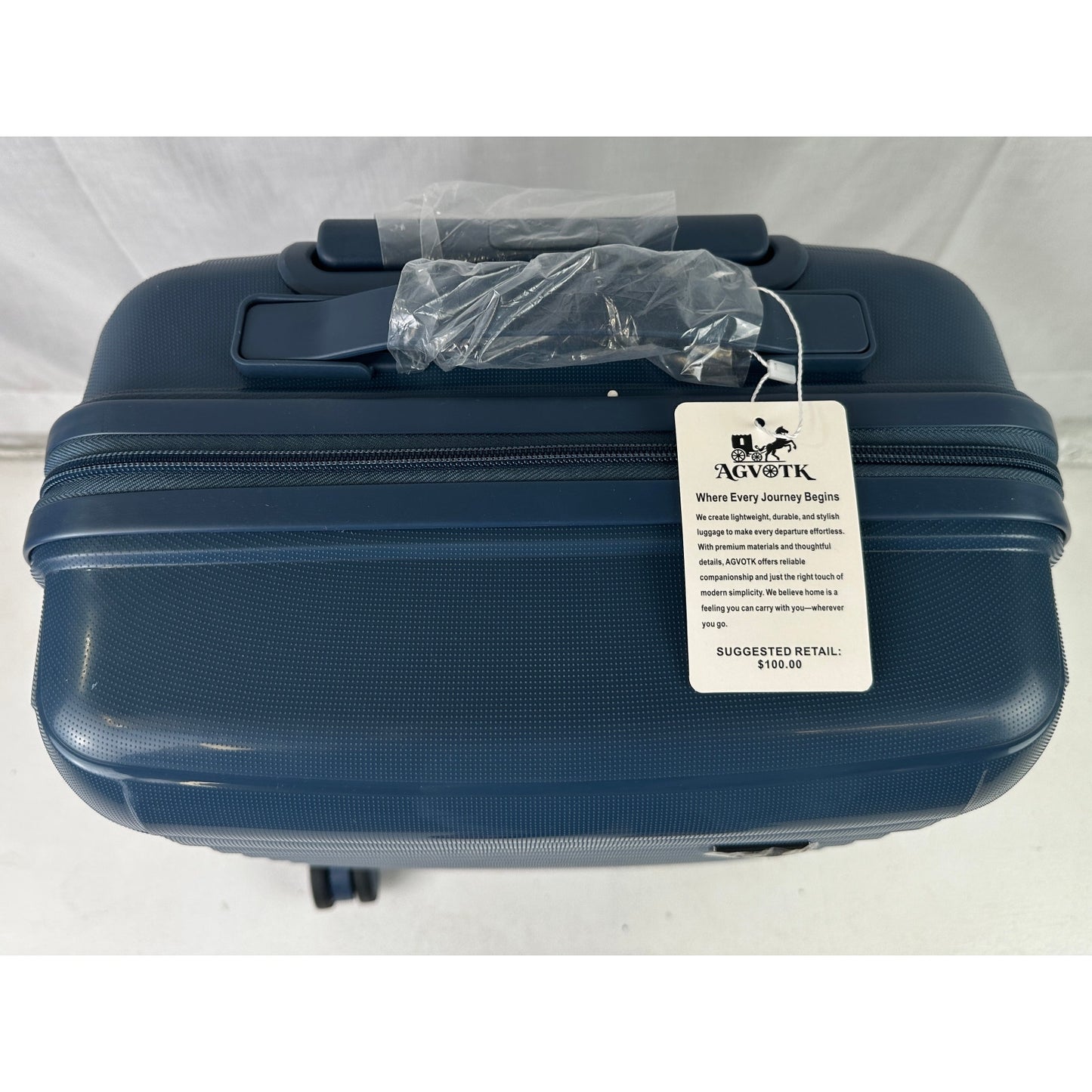 AGVOTK 20" Steel Blue Hardside Carry-On Spinner Suitcase