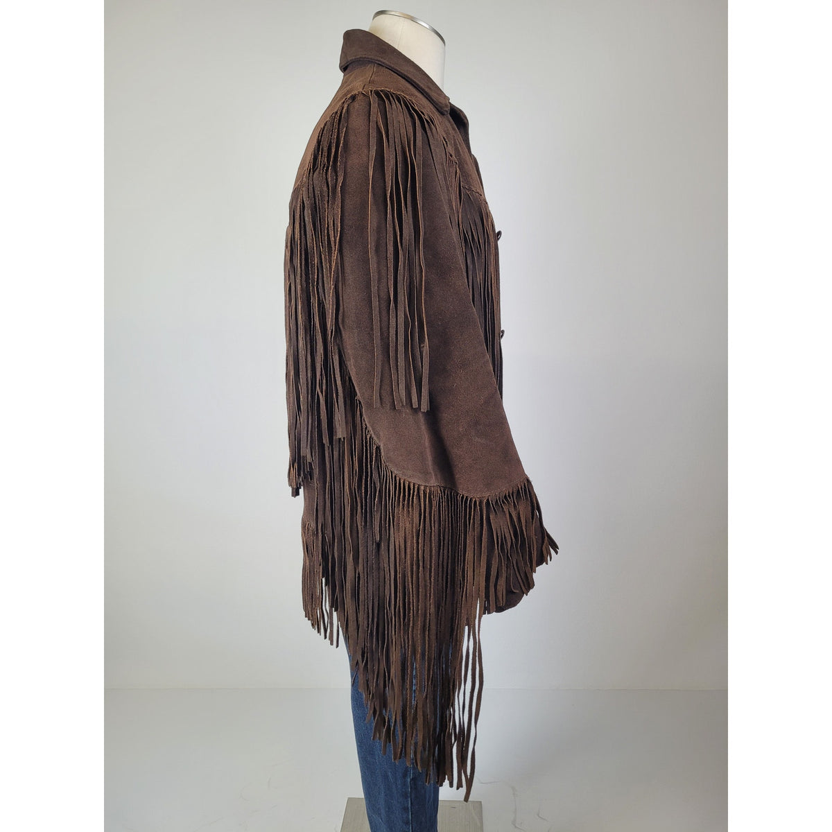 1970s Pioneer Wear Western Suede Long Fringe Jacket Men's Sz 38 (M)