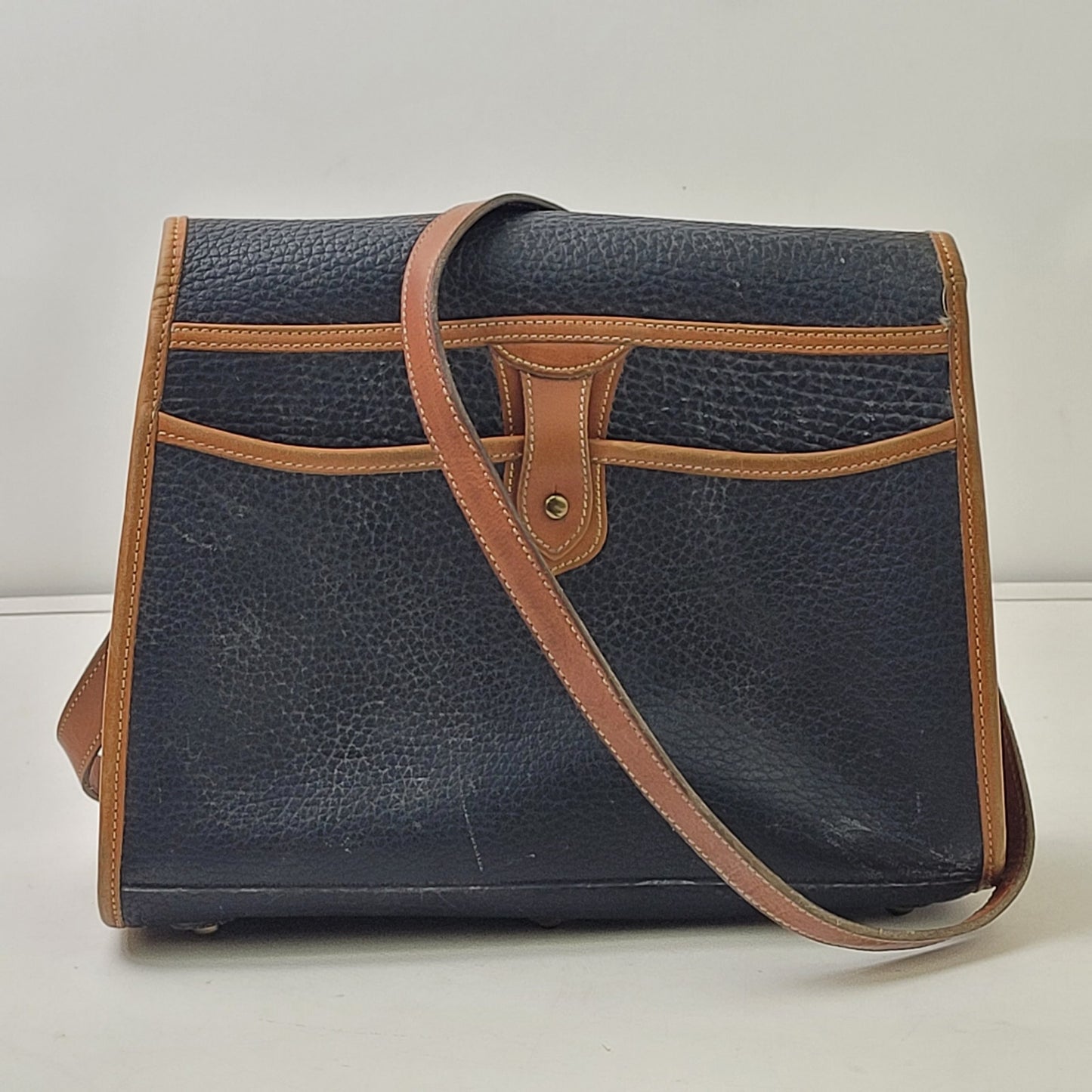Vintage Dooney & Bourke Essex Bag All-Weather Leather Black & Brown Medium Purse