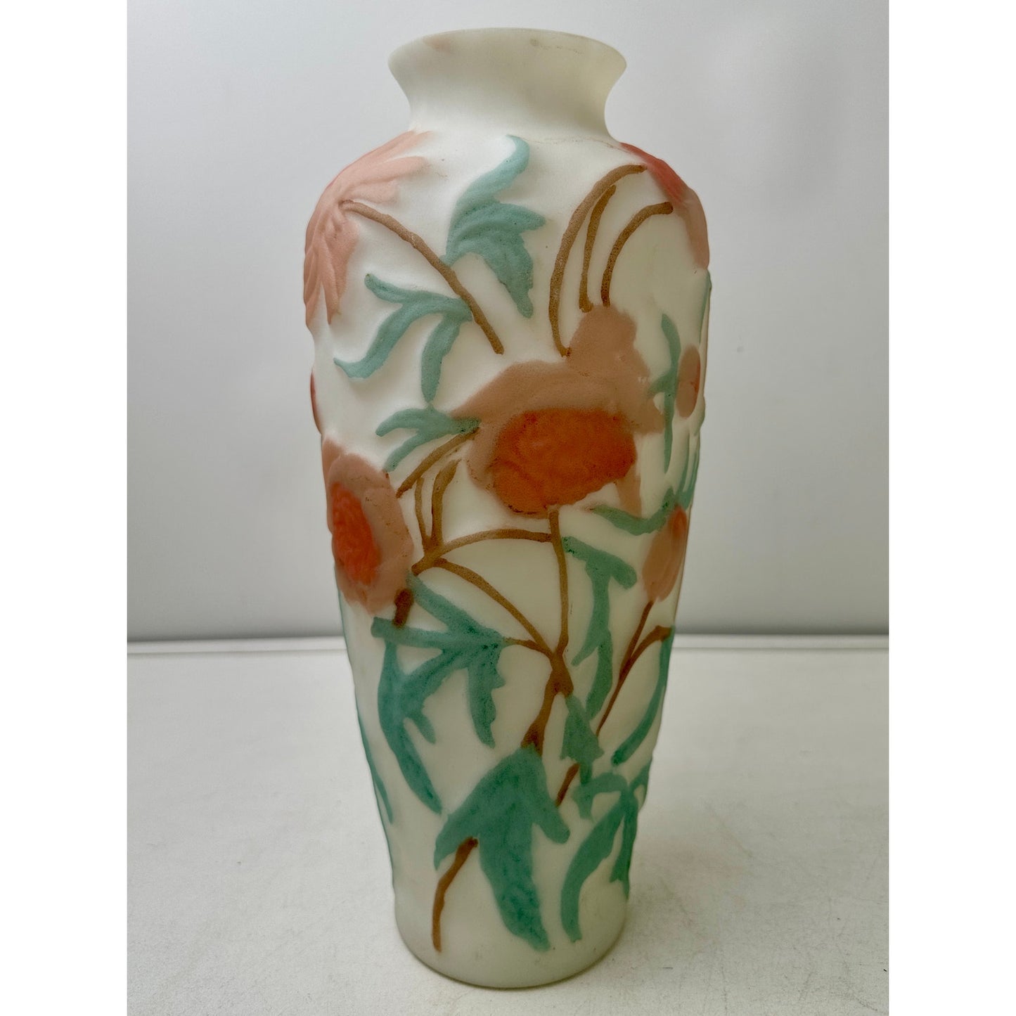 Vintage 1930s Pheonix Consolidated Glass "Bittersweet" Art Deco Vase