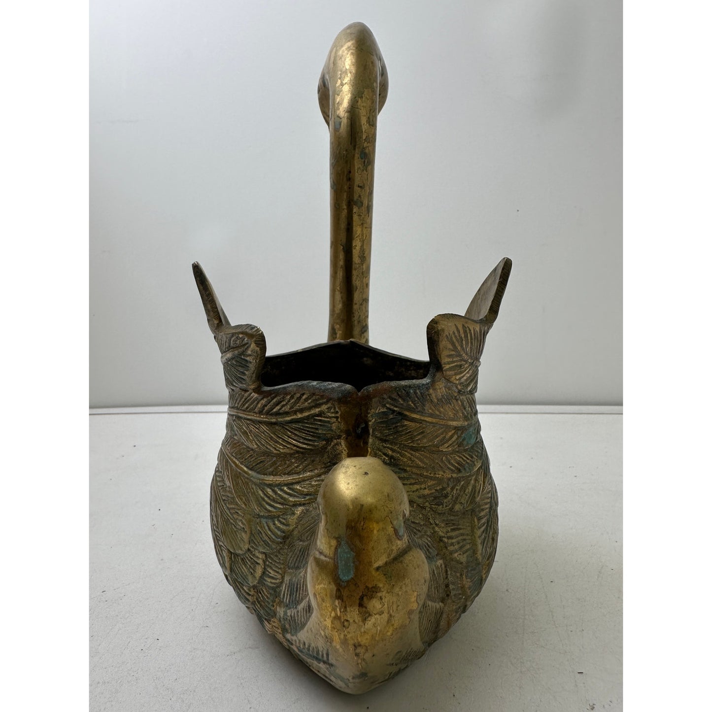 Vintage Mid-Century Brass Swan Planter