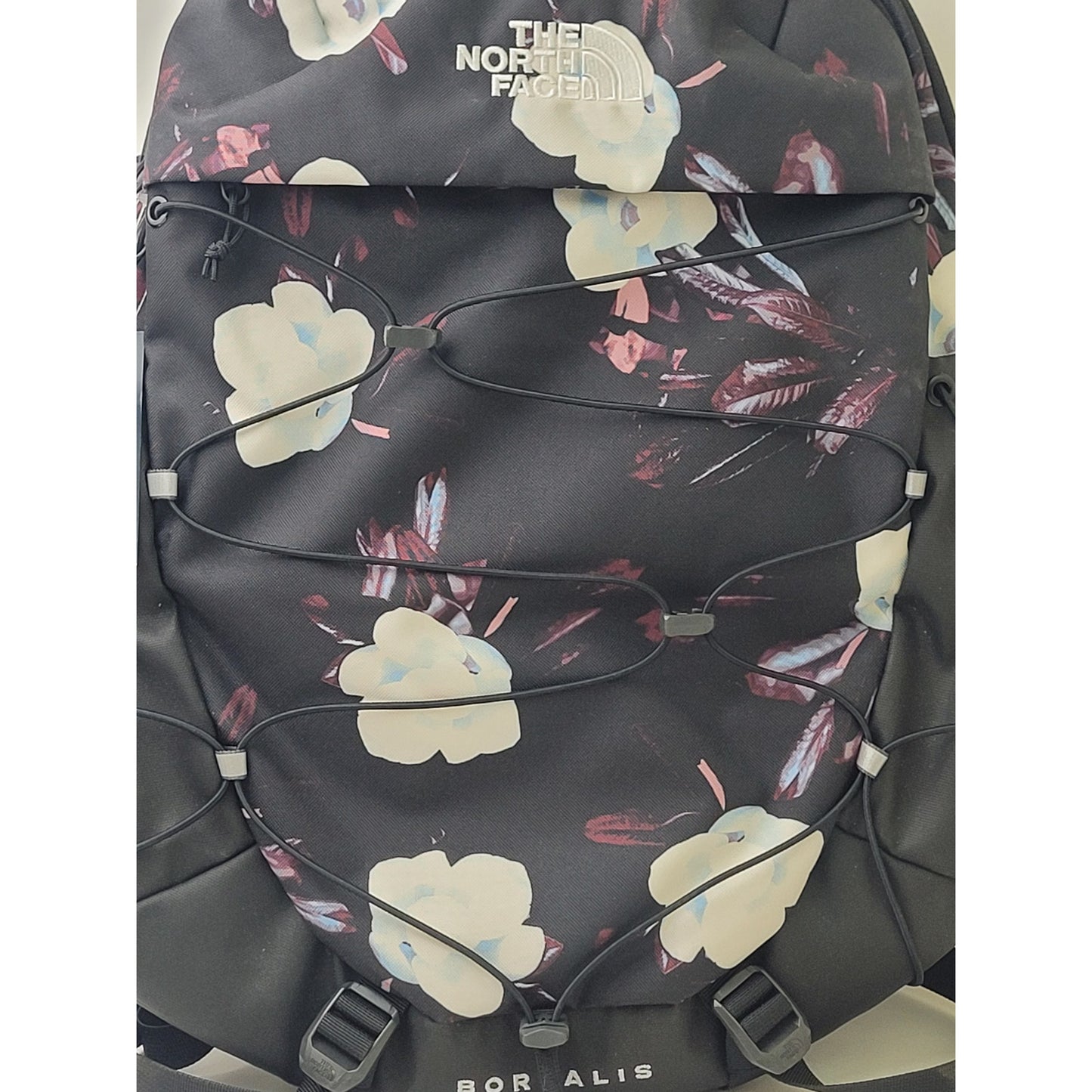 The North Face Borealis Backpack TNF Black Winter Flowers Print NWT