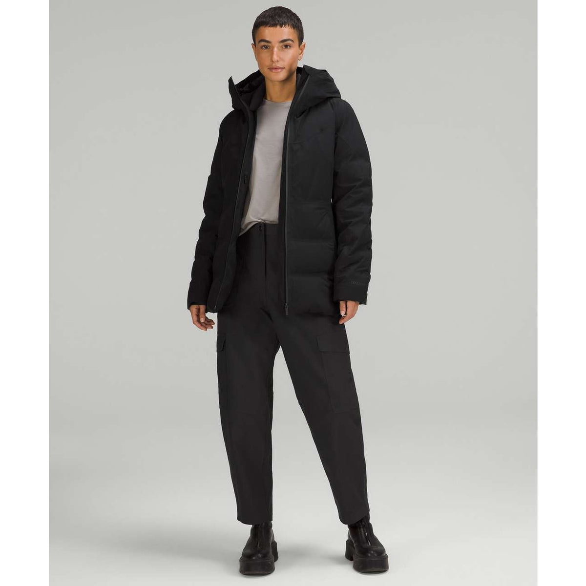 Lululemon Black Sleet Street Jacket Goose Down Puffer Women's Sz 10