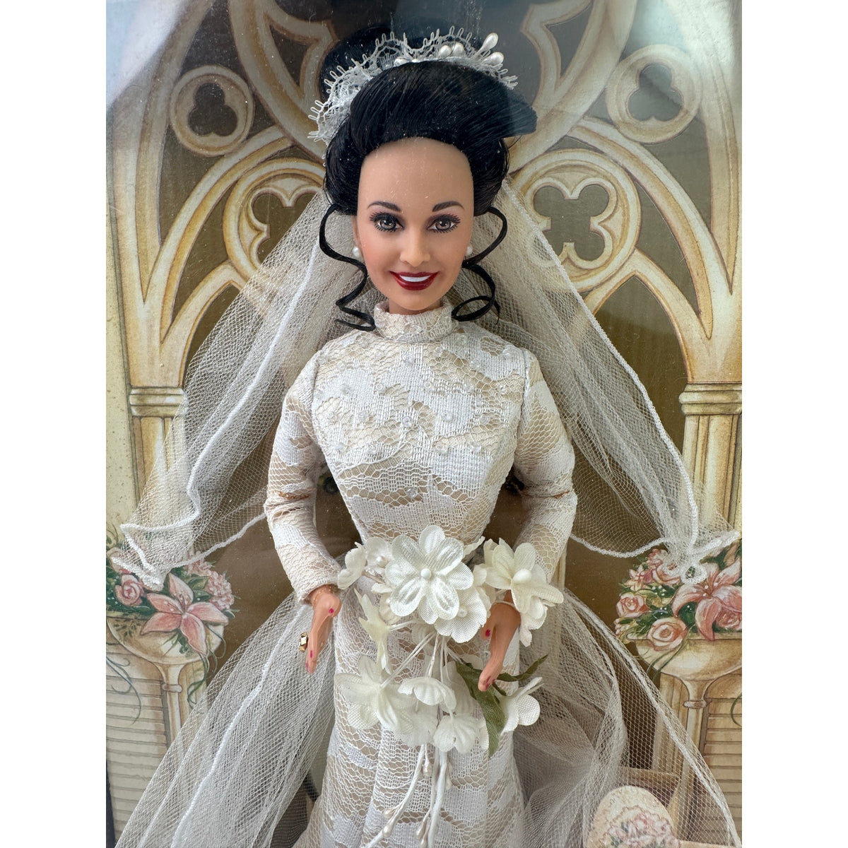 Vintage 1999 Mattel All My Children Erica Kane Champagne Lace Wedding Barbie NIB