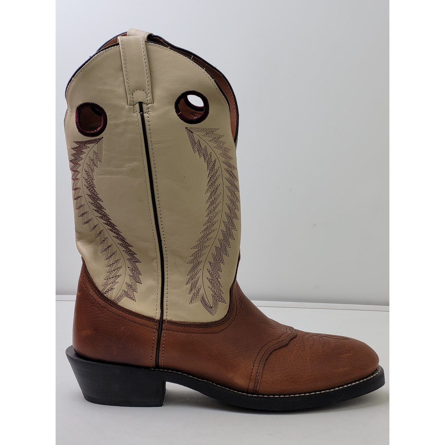 Laredo Knoxville Embroidered Brown Leather Western Boots Men's Sz 12