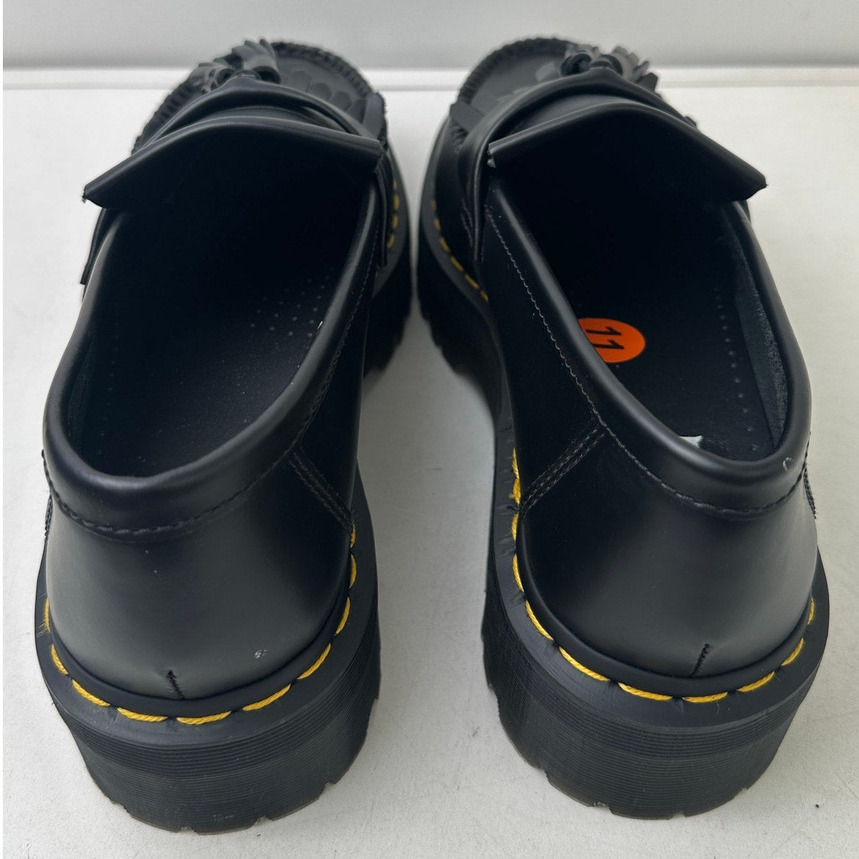 Dr. Martens Adrian Quad Black Smooth Leather Platform Tassel Loafers M 11 / W 12