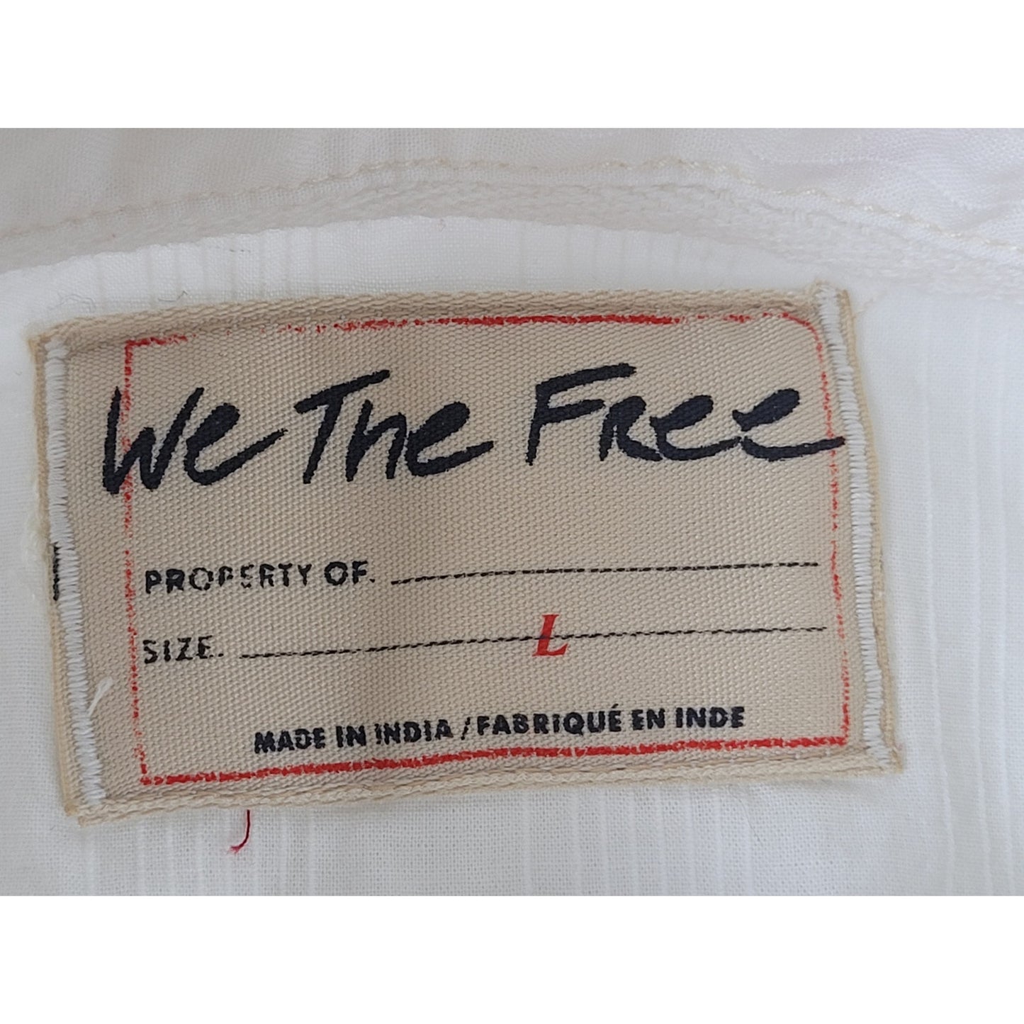 We The Free Refresh Vacation Shirt 100% Cotton Oversized Embroidered Sz L