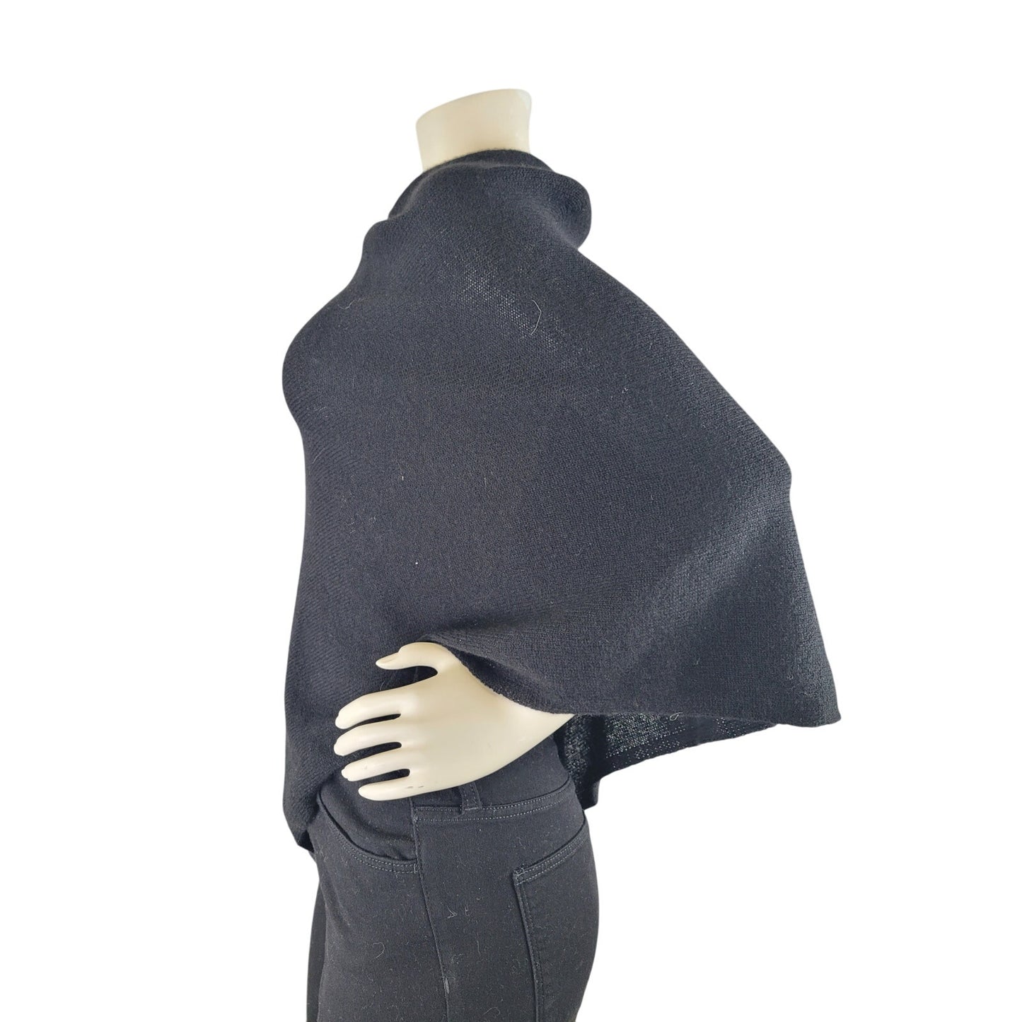 Alashan 100% Cashmere Draped Dress Topper Poncho in Black NWT