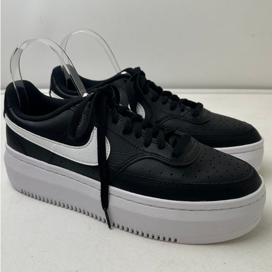 Nike Court Vision Alta LTR Black White Platform Sneakers Women's Sz 11