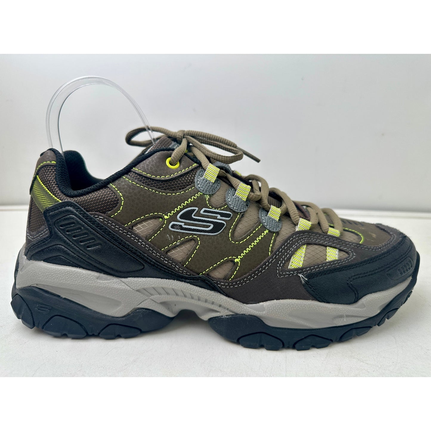 Skechers Sport Sparta 2.0 Domitia Olive/Black/Lime Trail Hiking Sneaker Men's Sz 10