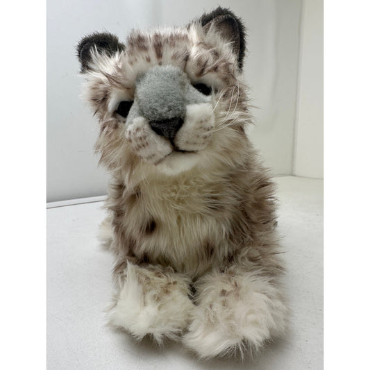 Hansa Portraits of Nature Lifelike Laying Snow Leopard Cub Plush 14"
