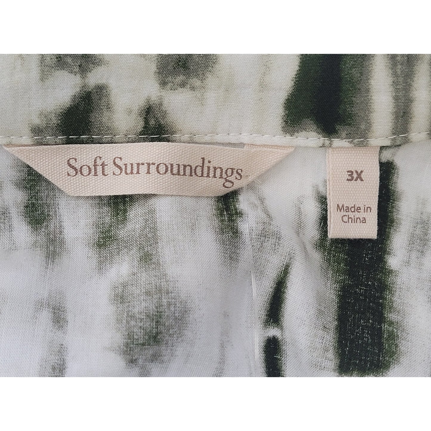 Soft Surroundings Melody Maxi Dress Green Tie Dye Dress Plus Size 3X MSRP: $150