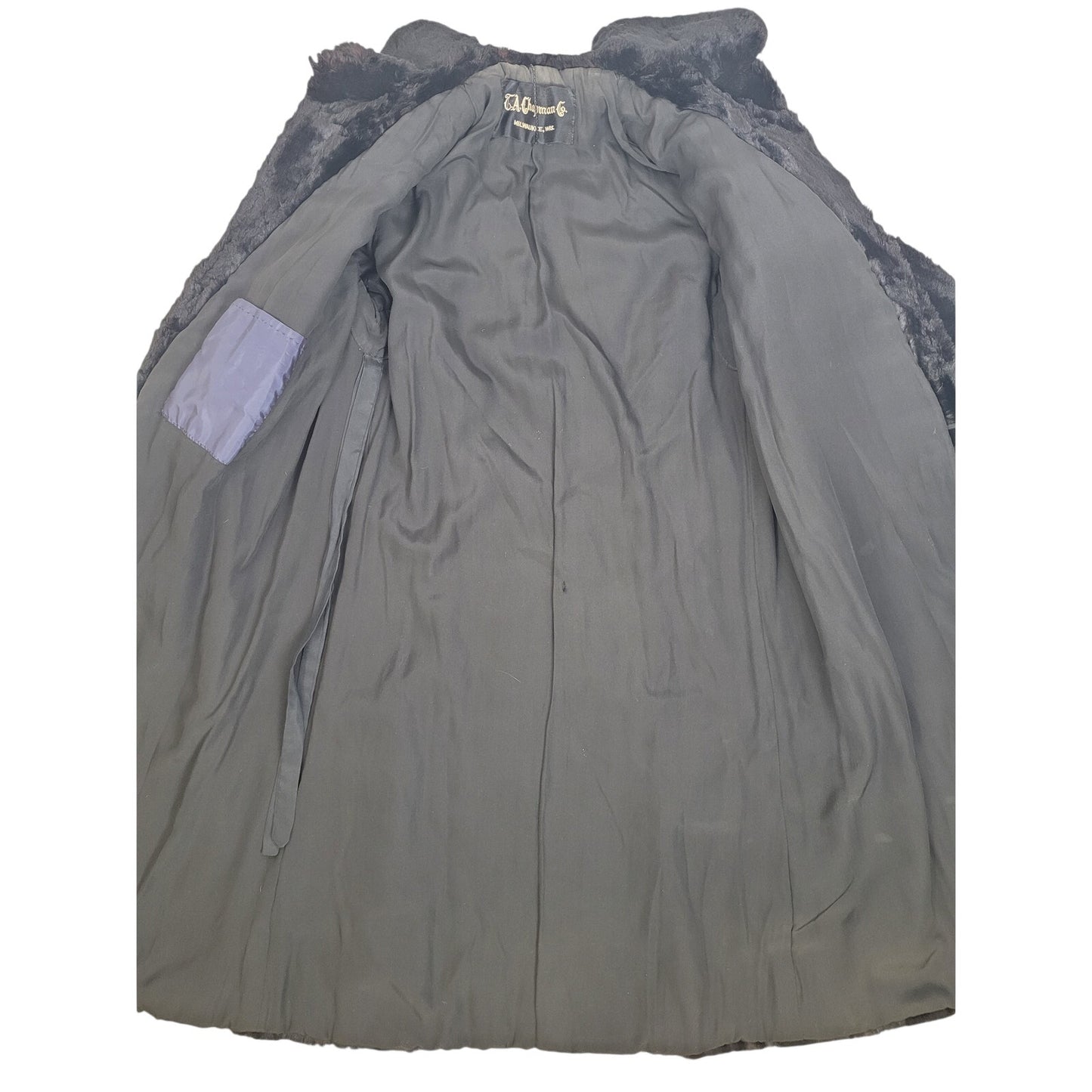 1920s-30s TA Chapman Co. Black Fur Coat Women's Sz XS EUC