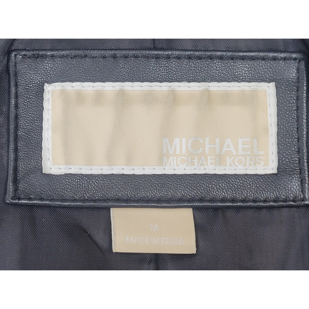 Michael Kors Black Leather Zip-up Scuba Jacket Women's Sz M