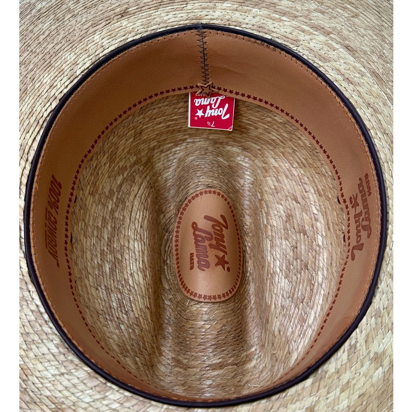 Tony Lama 100% Cowboy Palma Natural Straw Western Hat Sz 7 1/4