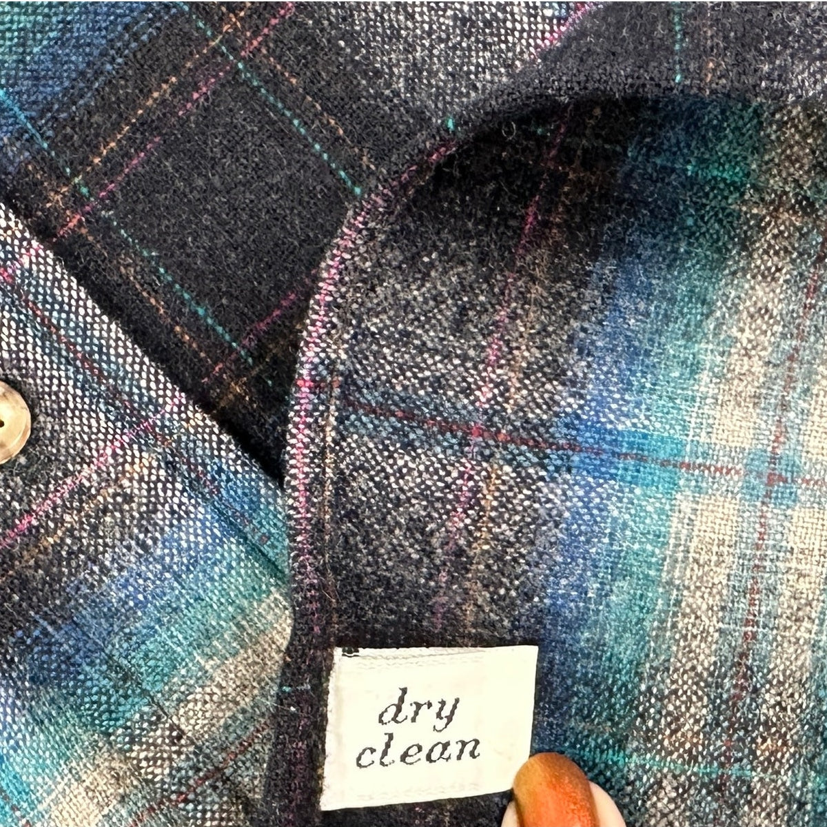 Vintage 1970s Pendleton Blue Wool Ombre Plaid Board Shirt Men's Sz L
