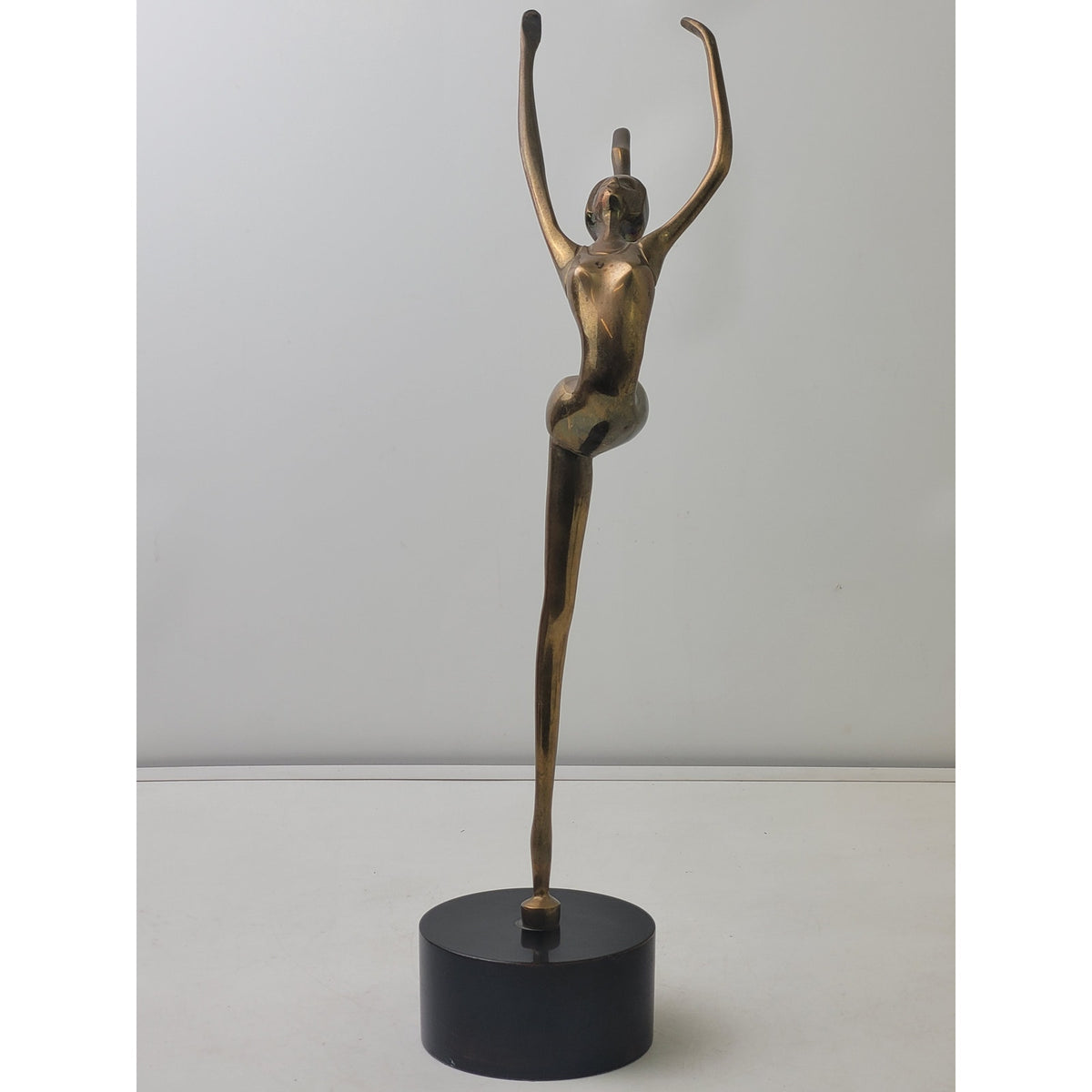 VTG Mid-Century Modern Brass Ballerina Figurine Sculpture | 17.5" Tall