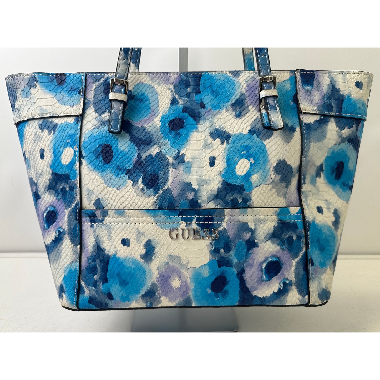 Guess Delaney Floral Snake-Embossed Classic Tote Bag