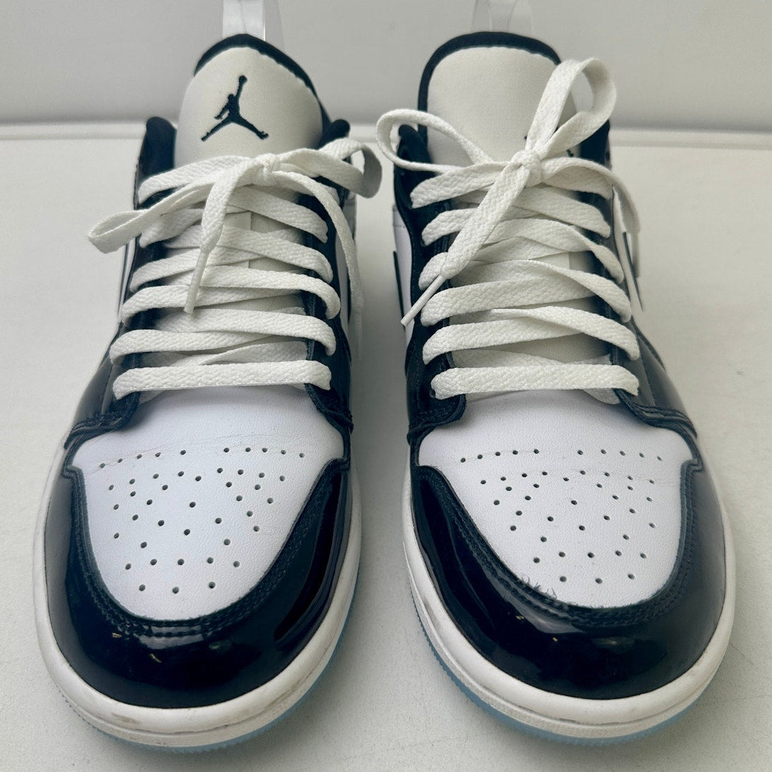 Jordan 1 Low SE Concord Black/White Patent Sneakers Men's Sz 8