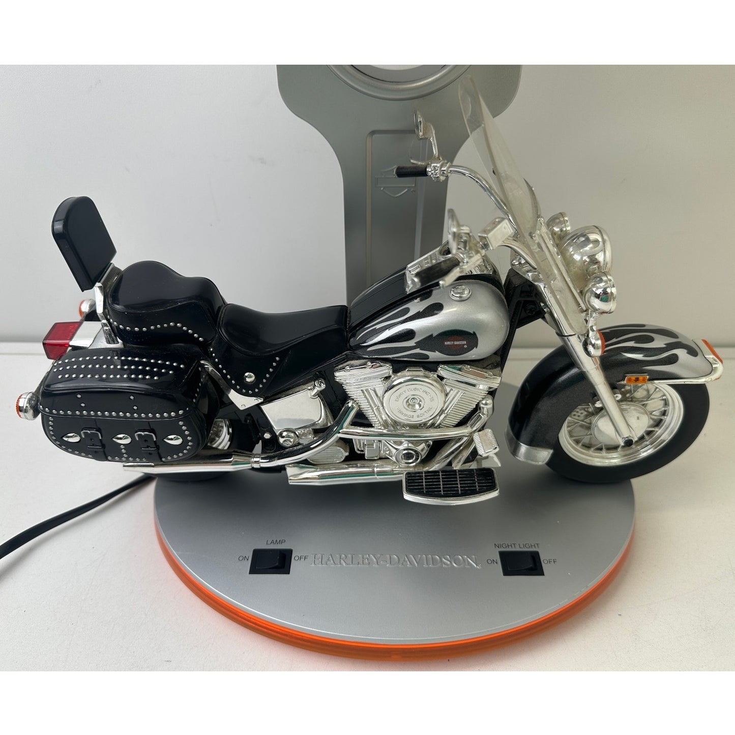 Vintage Harley-Davidson Heritage Softail Table Lamp with Lights and Sound