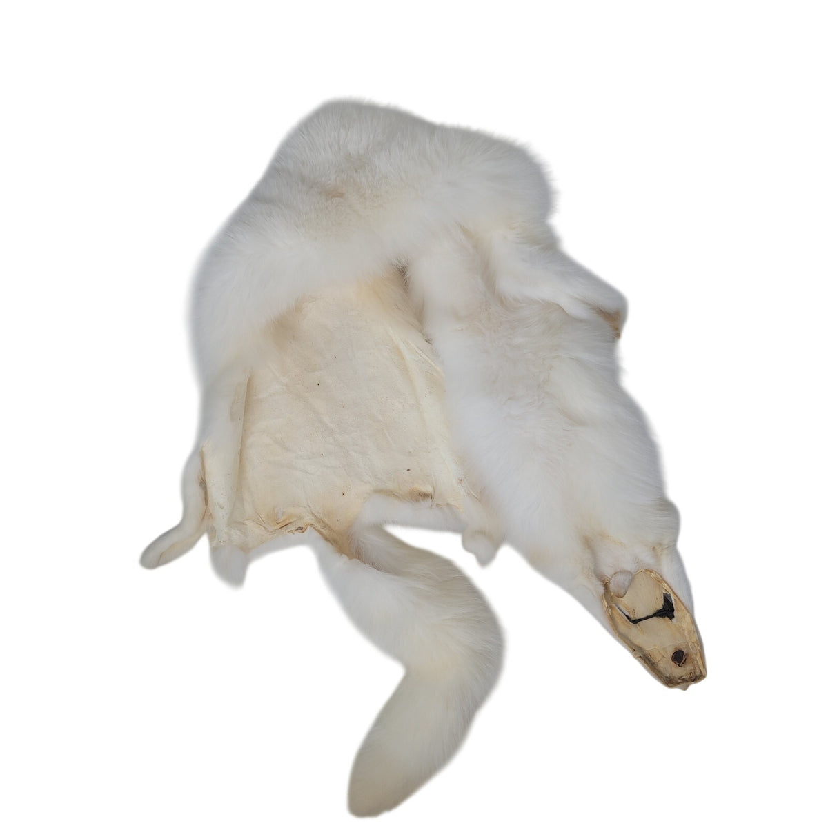 Vintage Winter White Fox Fur Stole Bridal Wrap 67" Long