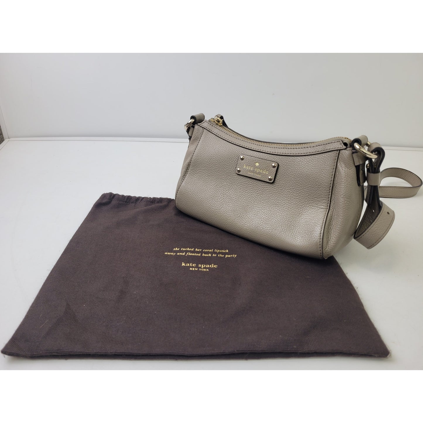 Kate Spade New York Berkshire Road Gabriella Crossbody Bag Taupe Leather
