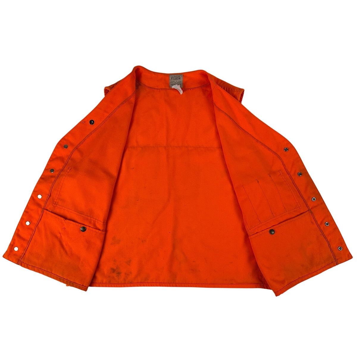 Vintage Filson Style 12 Blaze Orange Hunting Vest Made in USA Men's Sz 44