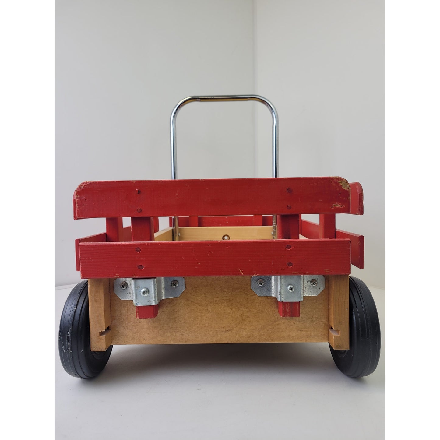 Vintage Radio Flyer Wagon Wooden Sides & Rails Metal Handle