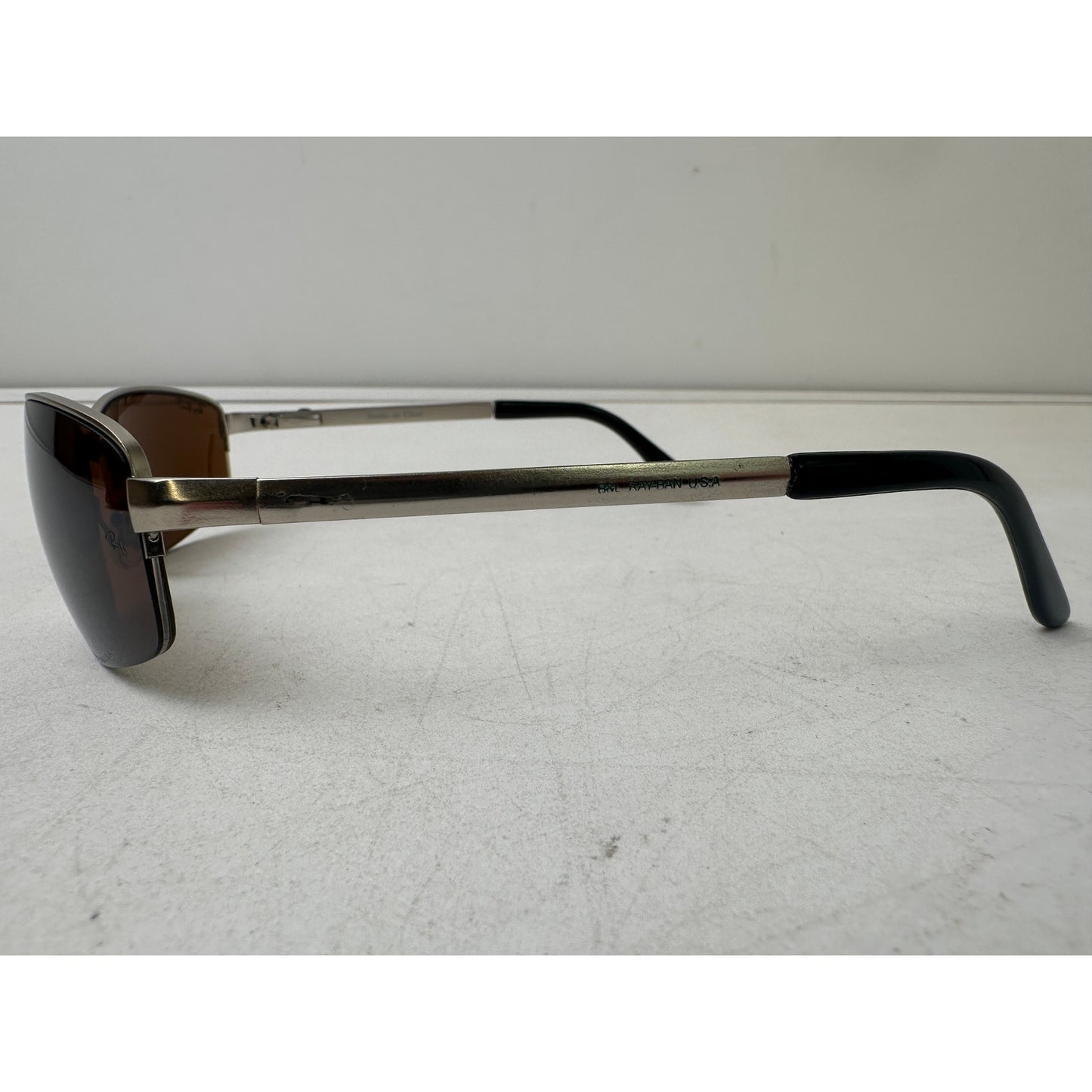 Ray-Ban RB2231 Polarized Silver Metal Wrap Sunglasses W/ Case