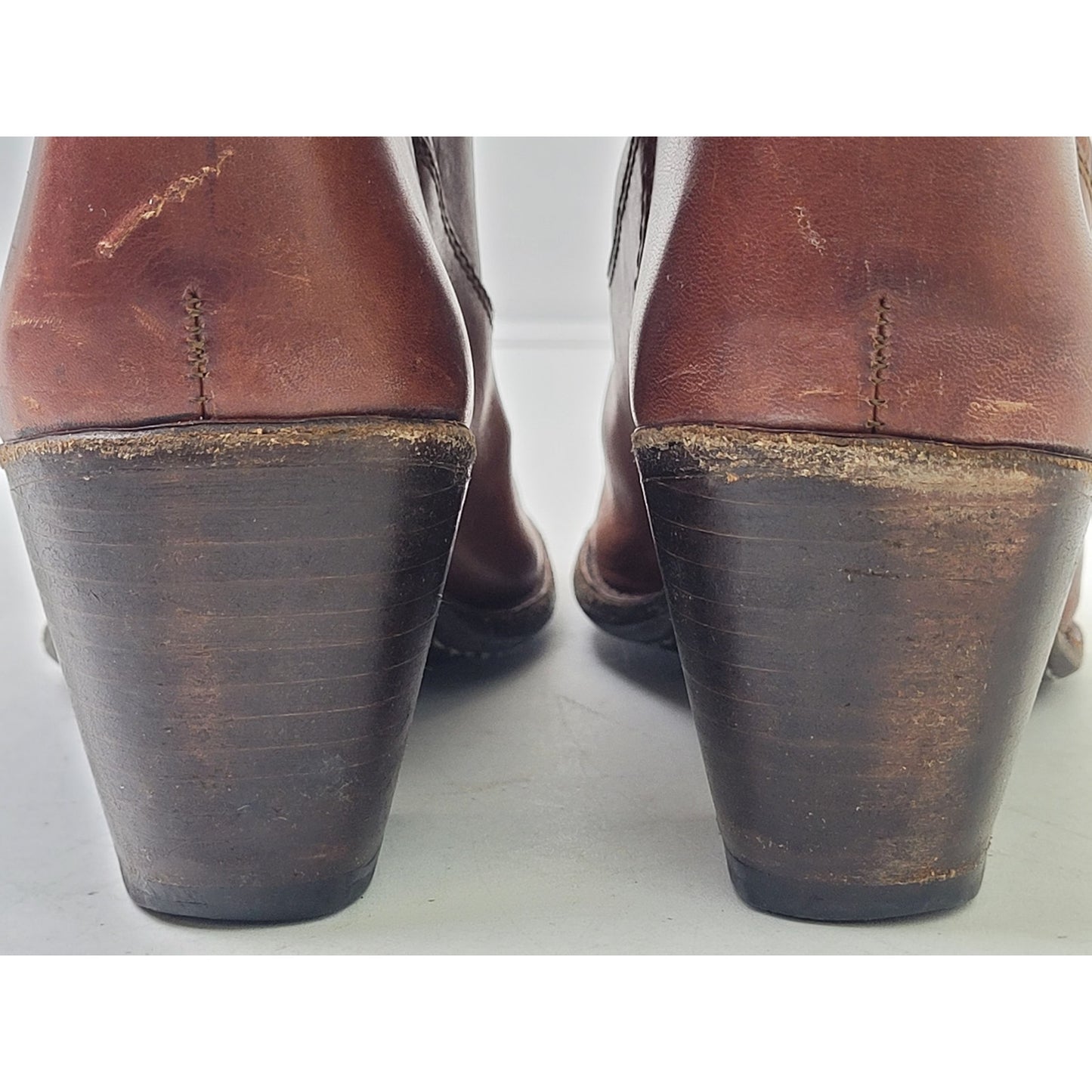 FRYE Melissa Button Tall Riding Boot Cognac Brown Leather Knee-High Sz 8