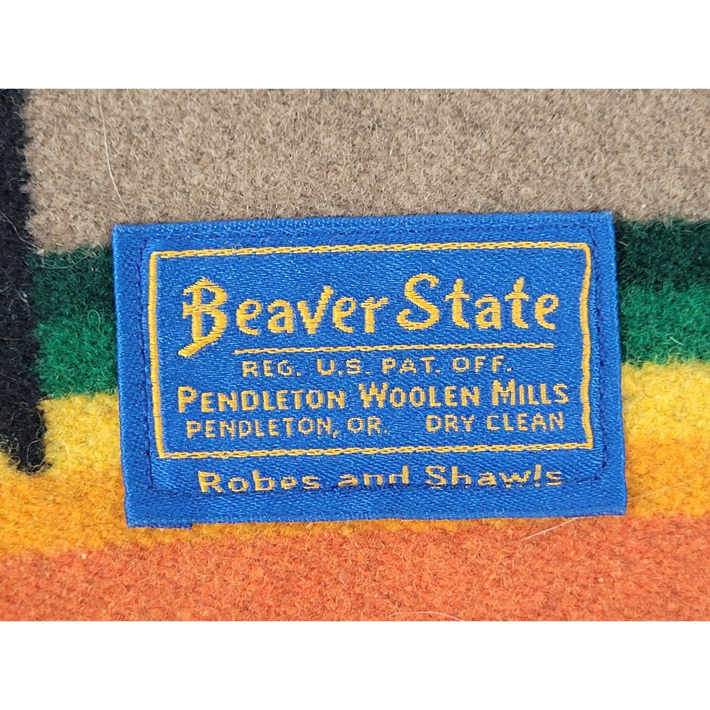 Pendleton Beaver State Reversible Wool/Cotton Throw Shawl 39" x 65"