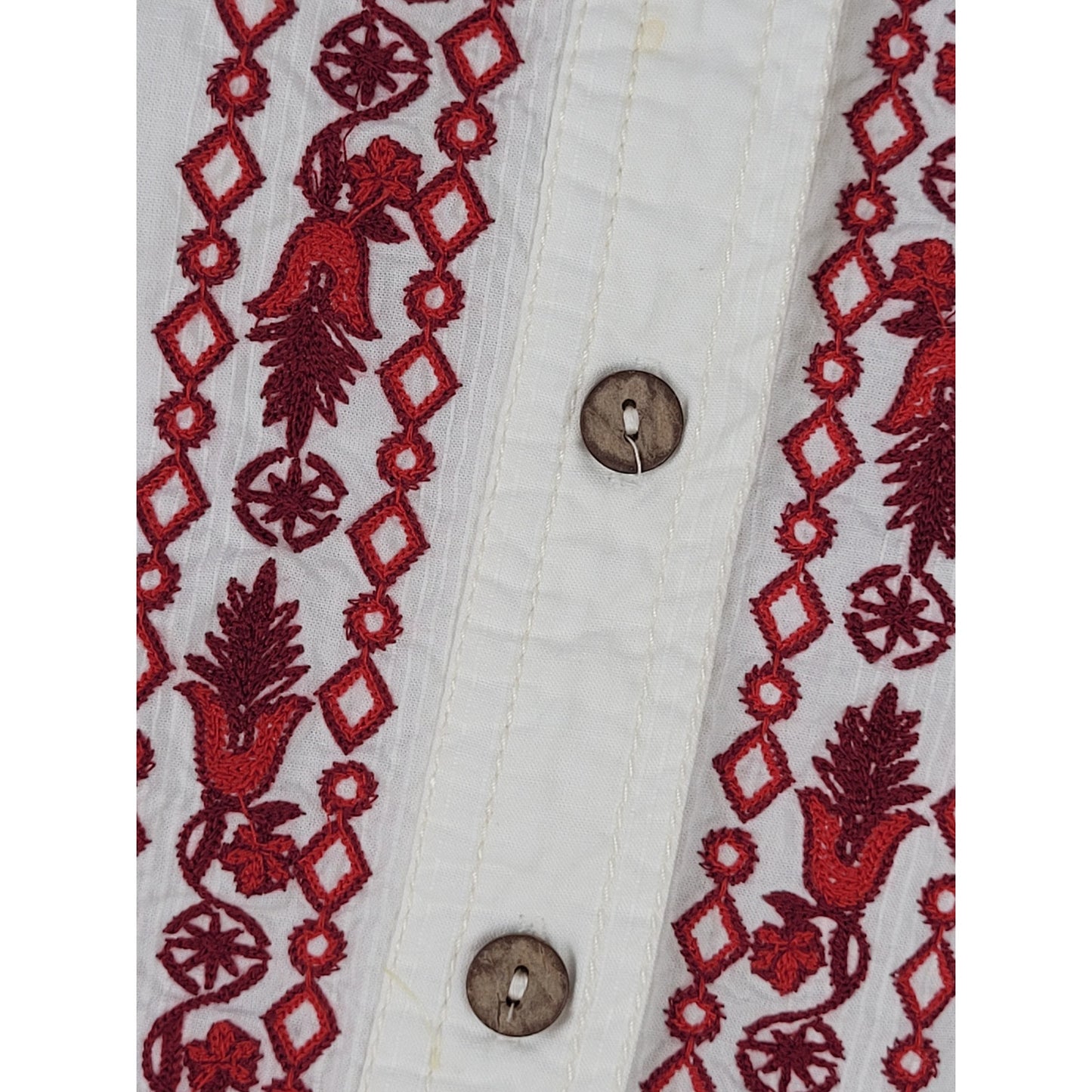 We The Free Refresh Vacation Shirt 100% Cotton Oversized Embroidered Sz L