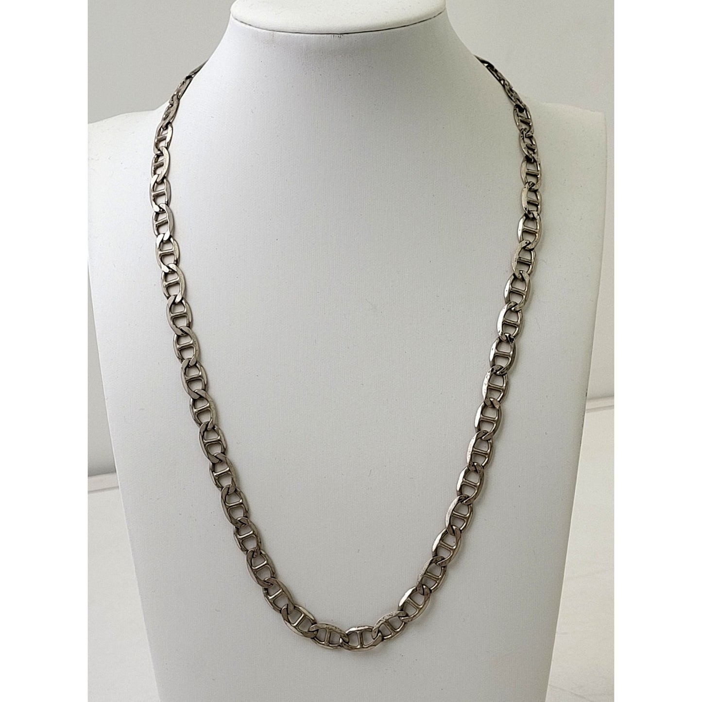 925 Solid Sterling Silver Mariner Link Chain Necklace Made in Italy 20" | 24 g