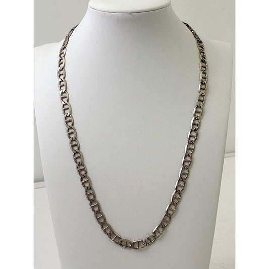 925 Solid Sterling Silver Mariner Link Chain Necklace Made in Italy 20" | 24 g