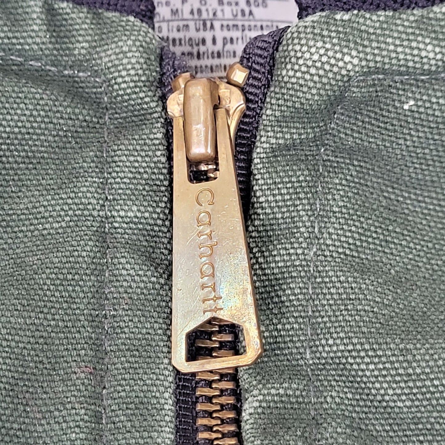 Carhartt V02 CYP Moss Green Duck Canvas Vest Quilt Lined Men's Sz M