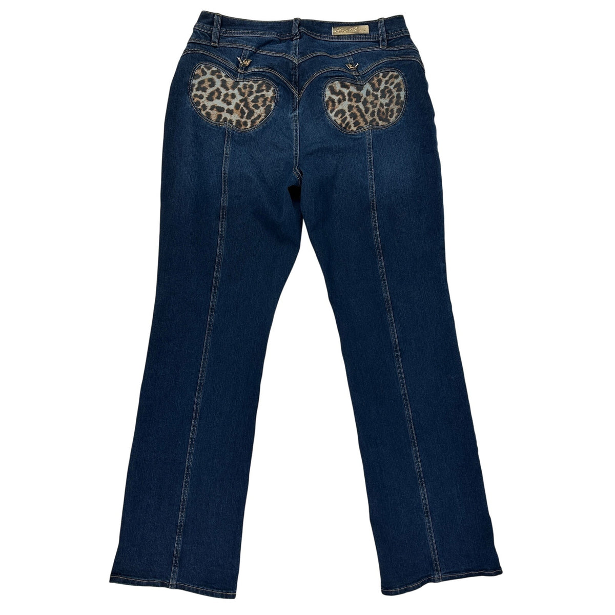 Apple Bottoms x Latto Cheetah Print Back Pocket Bootcut Jeans Women's Sz 14