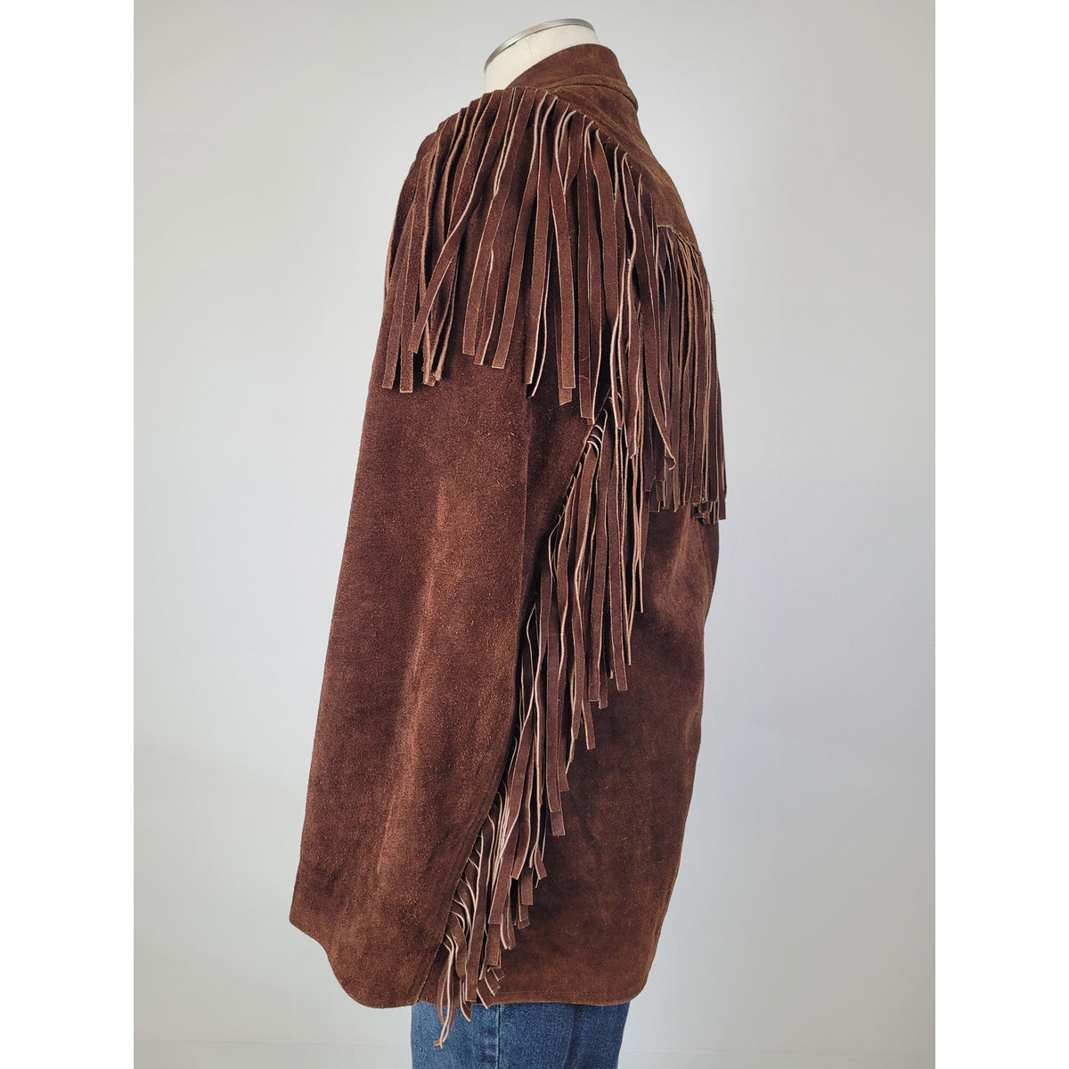 1970s Casa Mercado Fashions Brown Suede Fringe Jacket Western Wear Men's Sz L