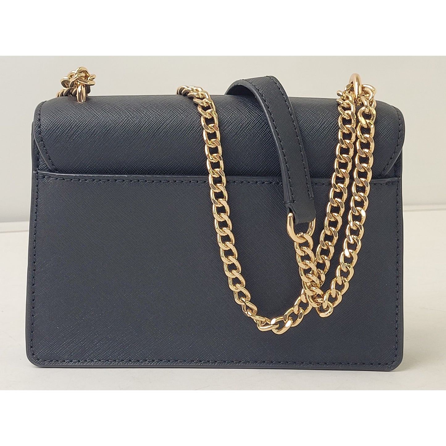 Tory Burch Emerson Flap Black Shoulder Crossbody Bag Gold Tone Hardware