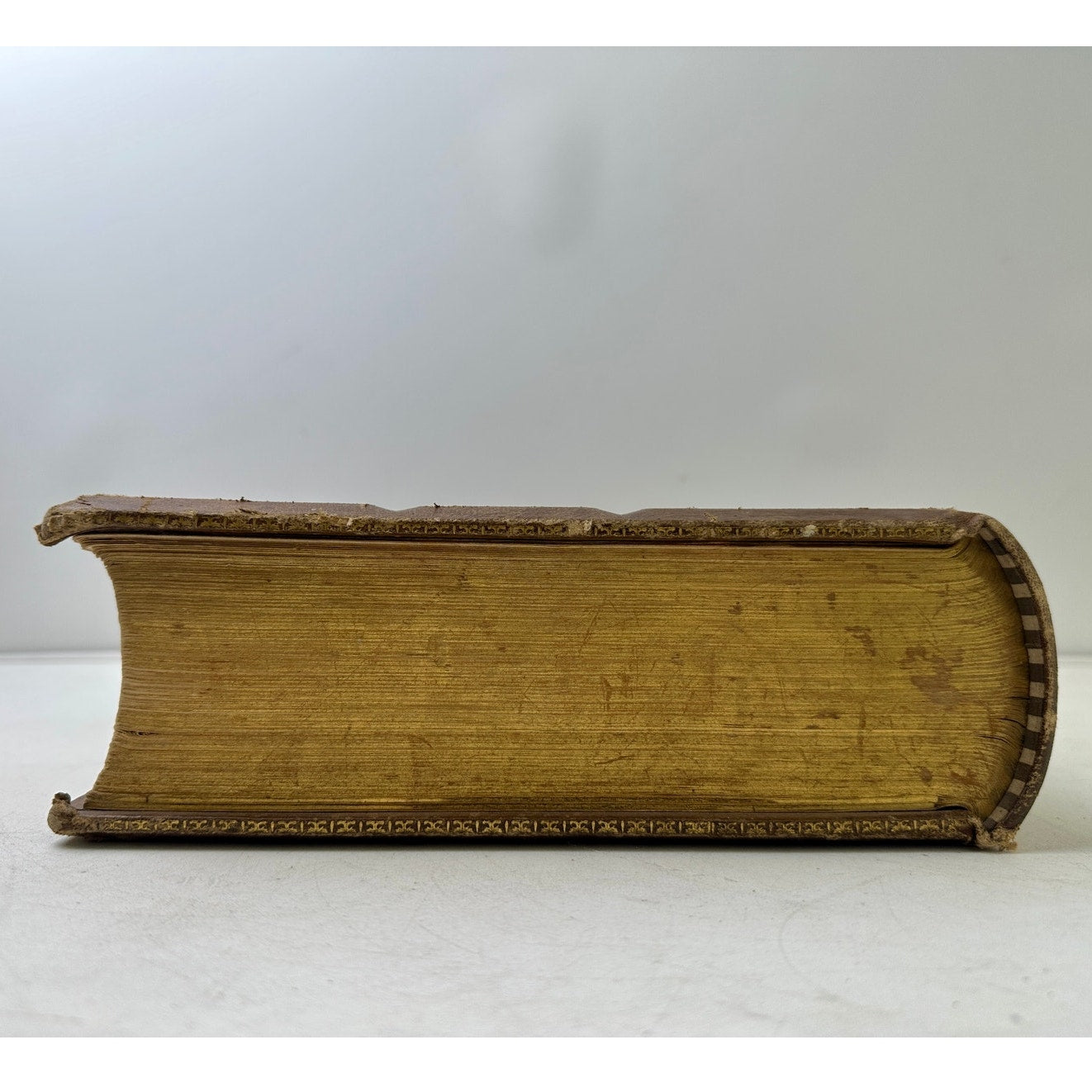 Antique 1870s Leather Pictorial Family Bible Gilt Embossed John 5:39 Cover Folio