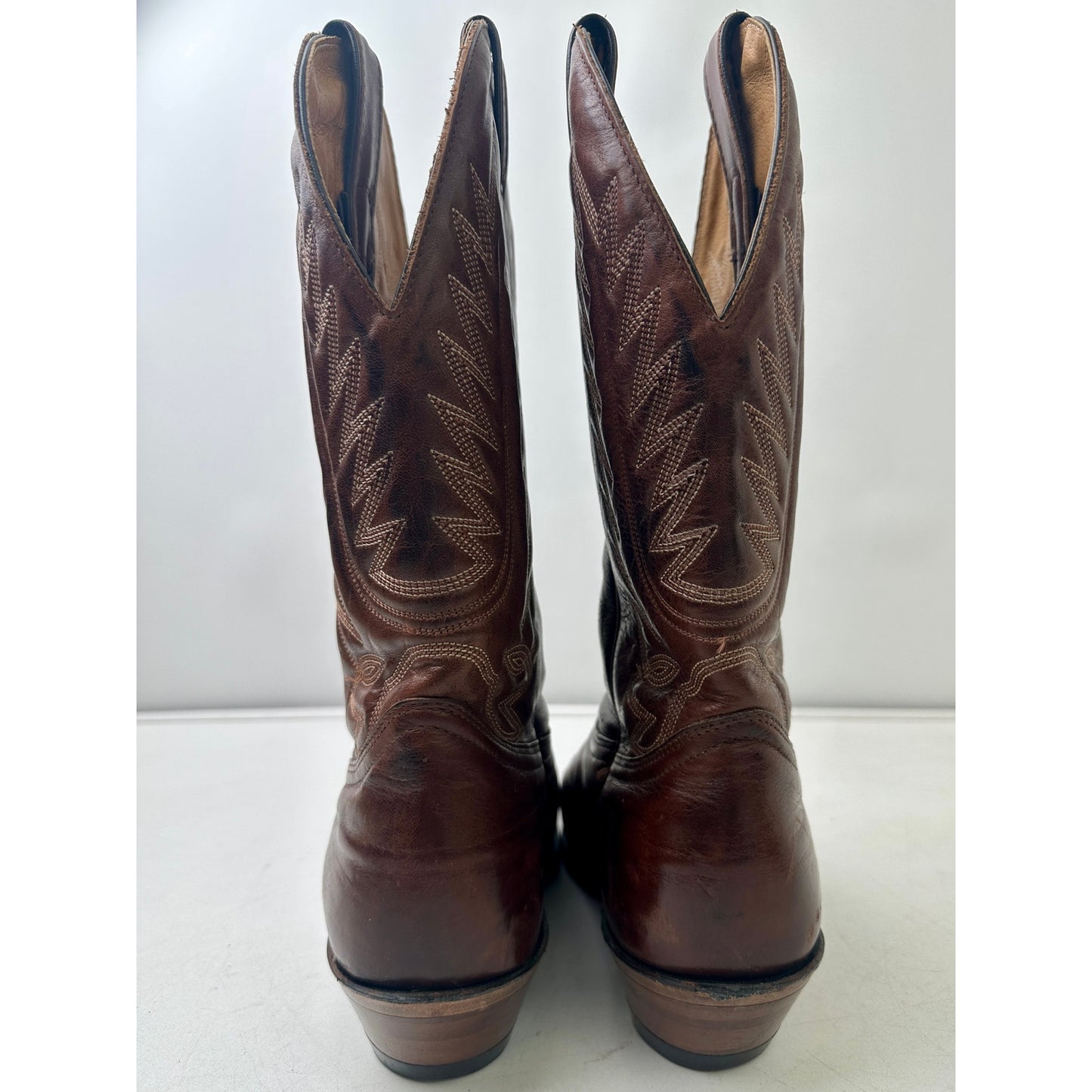 Boulet Ranch Hand Brown Leather Cowboy Boots Men's Sz 9.5