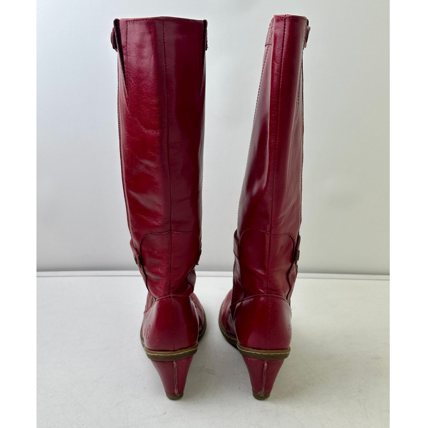 Vintage Dr. Martens Jenna Hi Red Leather Knee-High Boots Women's Sz 9